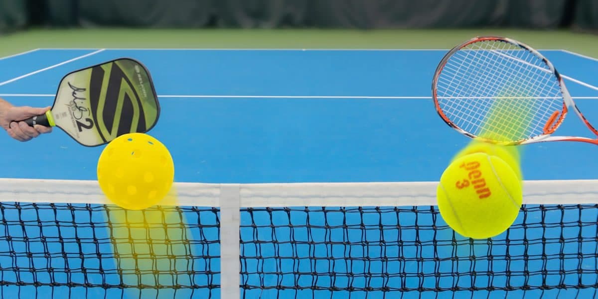 Tennis players enjoying a game